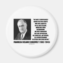 Franklin Delano Roosevelt Civil Rights Citizens Refrigerator Magnet