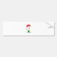 FranktheChickenwellybootsoutline Bumper Sticker