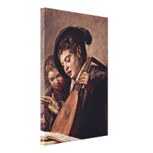 Frans Hals - Baroque of musicians Stretched Canvas Print