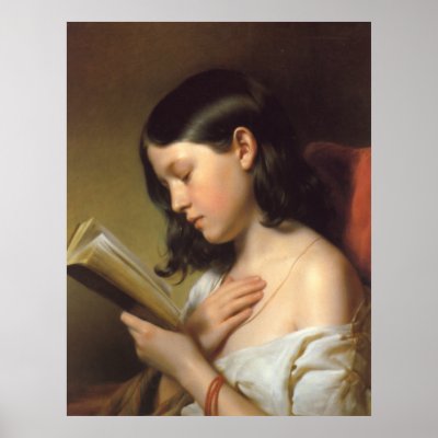 Franz Eybl - Lesendes Mädchen (Reading Girl), 1850 Poster by wesleyowns