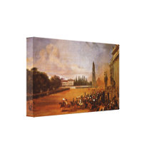 Franz Kruger - Parade in Potsdam (study) Stretched Canvas Prints