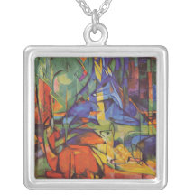 Franz Marc - cerf commun dans la forêt Colliers Personnalisés