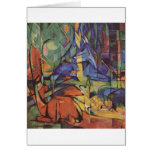Franz Marc - cerf commun dans le faon de la lune 1 Cartes De Vœux