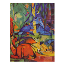 Franz Marc - Deer in Forest Post Cards