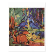 Franz Marc - Deer in Woods II 1913-14 Moon Fawn Postcards