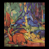 Franz Marc - Deer in Woods II 1913-14 Moon Fawn posters