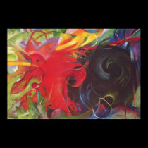Franz Marc - Fighting Forms 1914 Colour Black Red posters