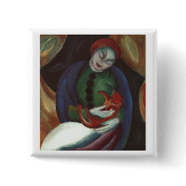 Franz Marc - Girl w/ Cat 1912 red kitty Female Kat