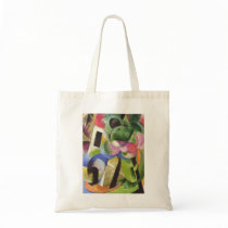 Franz Marc - House w/ Trees Small Composition 1914 Canvas Bags
