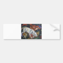 Franz Marc - Three Animals 1912 dog fox cat oil Bumper Sticker