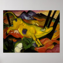 Franz Mark - Yellow Cow 1911 Canvas Spot Milk Cows Print