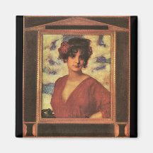 Franz von Stuck - Lady in Red Refrigerator Magnets
