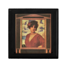 Franz von Stuck - Lady in Red Trinket Boxes