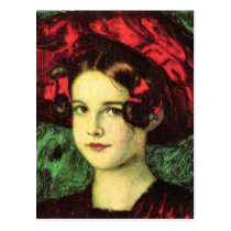 Franz von Stuck - Mary with red hat postcards