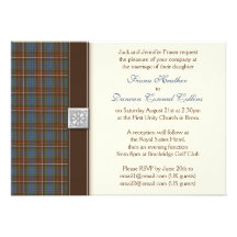 Fraser Ancient Hunting Tartan Wedding Invitation