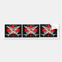 Fraser-Flag-double grey Bumper Sticker