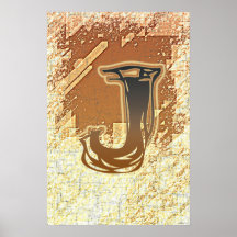 FRAZZLE MONOGRAM J PRINT