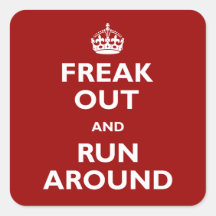 Freak et courez autour stickers carrés