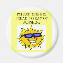 freaking ray of sunshine refrigerator magnet