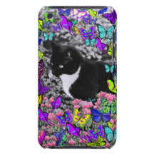Freckles in Butterflies II - Tuxedo Cat iPod Touch Covers