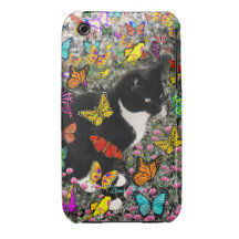 Freckles in Butterflies - Tux Kitty Cat iPhone 3 Case