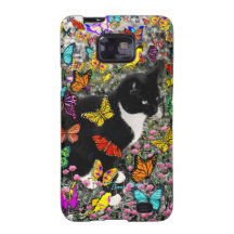 Freckles in Butterflies - Tuxedo Kitty Galaxy SII Case