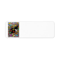 Freckles in Butterflies - Tuxedo Kitty Return Address Labels