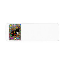 Freckles in Butterflies - Tuxedo Kitty Return Address Label