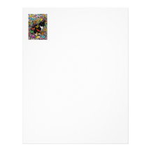 Freckles in Butterflies - Tuxedo Kitty Letterhead Template