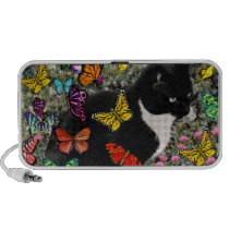 Freckles in Butterflies - Tuxedo Kitty Mini Speakers