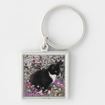 Freckles in Flowers II - Tux Kitty Cat Key Chains