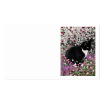 Freckles in Flowers II - Tuxedo Kitty Business Card
