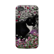 Freckles in Flowers II - Tuxedo Kitty Tough Iphone 4 Cover