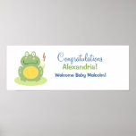 Freddy la bannière de baby shower de grenouille ve affiches