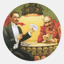 Fredrik The Great ~ Magician Vintage Magic Act Round Stickers