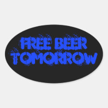 FREE BEER OVAL STICKERS