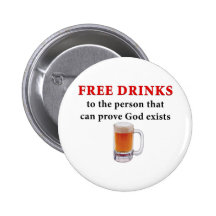 Free Drinks Pinback Button