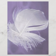 Free Falling feather on purple background Personalized Flyer