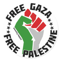 free gaza free palestine round stickers