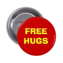 Free Hugs Button - Red