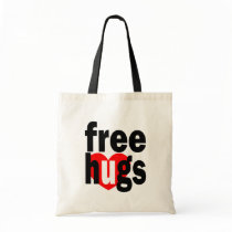 free hugs heart canvas bags