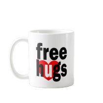 free hugs heart coffee mugs