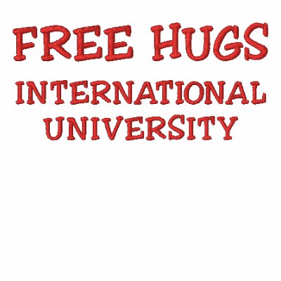 FREE HUGS INTERNATIONAL UNIVERSITY POLO SHIRT by FreeHugsTrainer