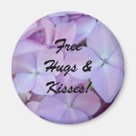 Free Hugs & Kisses! magnets Lavender Hydrangeas