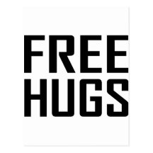 free hugs postcards