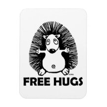 Free hugs rectangle magnets