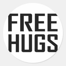 free hugs round sticker