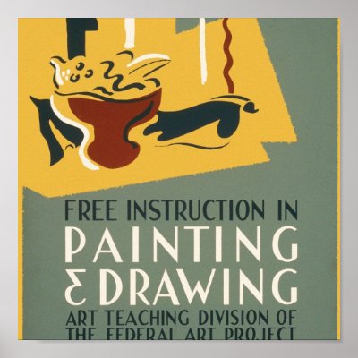 Free Instruction In Painting & Drawing Poster by Vintage_Mall