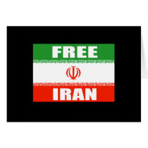 FREE IRAN Flag Greeting Cards