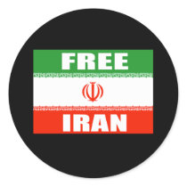FREE IRAN Flag Round Sticker